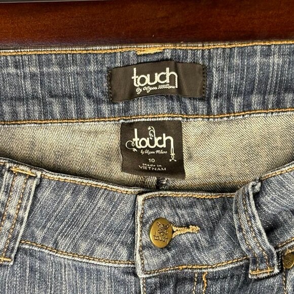 Touch by Alyssa Milano Verticle Stripe Low-rise Boot-Cut Bears Jeans Size 10 - Picture 3 of 14